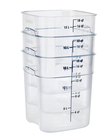 Hộp Đựng Thực Phẩm Vuông FreshPro Cambro 18SFSPROCW135 17 lít - CamSquare®, Polycarbonate, Vạch Chia Xanh