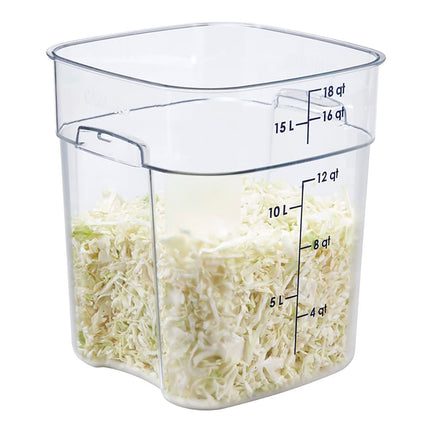 Hộp Đựng Thực Phẩm Vuông FreshPro Cambro 18SFSPROCW135 17 lít - CamSquare®, Polycarbonate, Vạch Chia Xanh