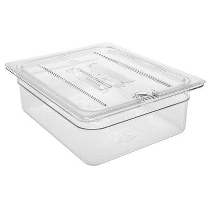 Cambro 20CWCHN135 Camwear Nắp Khay Thực Phẩm - Kích Thước 1/2, Có Rãnh, Có Tay Cầm, Trong Suốt