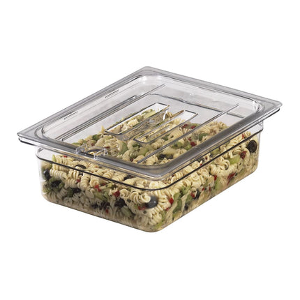 Cambro 20CWCHN135 Camwear Nắp Khay Thực Phẩm - Kích Thước 1/2, Có Rãnh, Có Tay Cầm, Trong Suốt