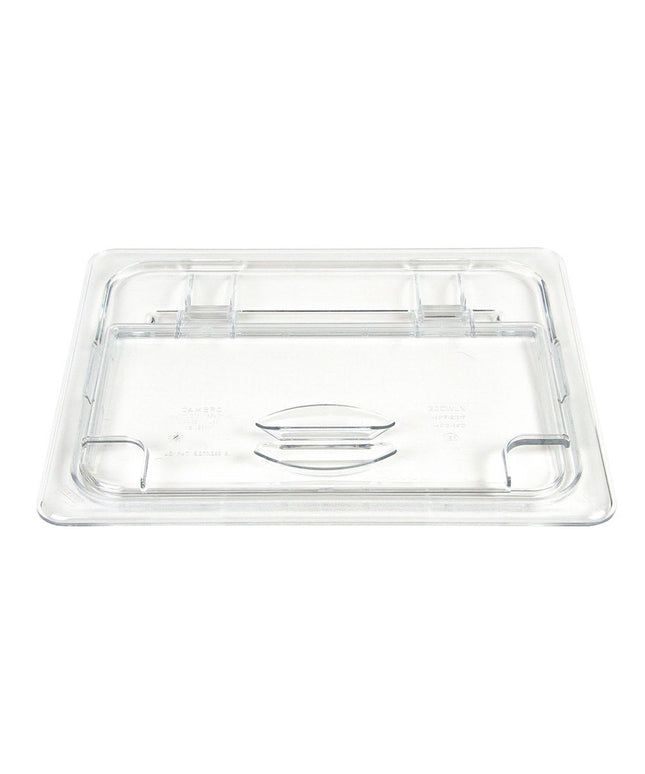 Cambro 20CWLN135 FlipLid Nắp Khay Thực Phẩm - Kích Thước 1/2, Có Rãnh, Bản Lề, Trong Suốt