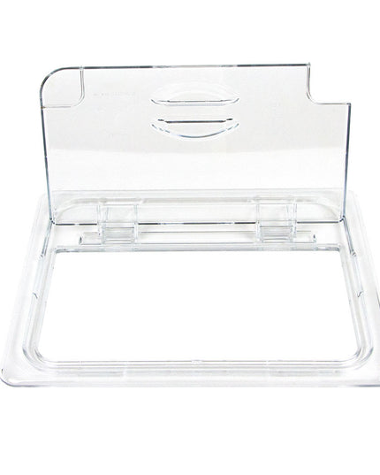 Cambro 20CWLN135 FlipLid Nắp Khay Thực Phẩm - Kích Thước 1/2, Có Rãnh, Bản Lề, Trong Suốt