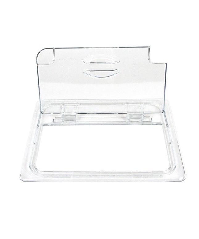 Cambro 20CWLN135 FlipLid Nắp Khay Thực Phẩm - Kích Thước 1/2, Có Rãnh, Bản Lề, Trong Suốt