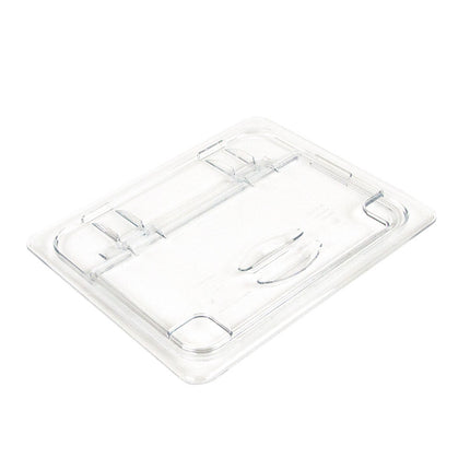 Cambro 20CWLN135 FlipLid Nắp Khay Thực Phẩm - Kích Thước 1/2, Có Rãnh, Bản Lề, Trong Suốt