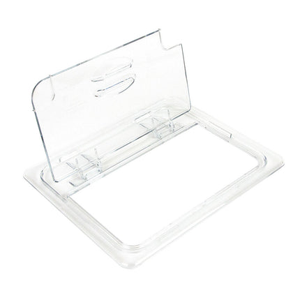Cambro 20CWLN135 FlipLid Nắp Khay Thực Phẩm - Kích Thước 1/2, Có Rãnh, Bản Lề, Trong Suốt