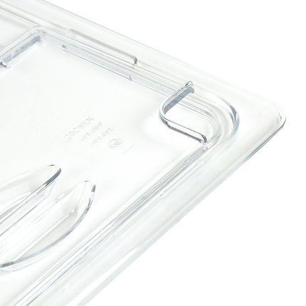 Cambro 20CWLN135 FlipLid Nắp Khay Thực Phẩm - Kích Thước 1/2, Có Rãnh, Bản Lề, Trong Suốt