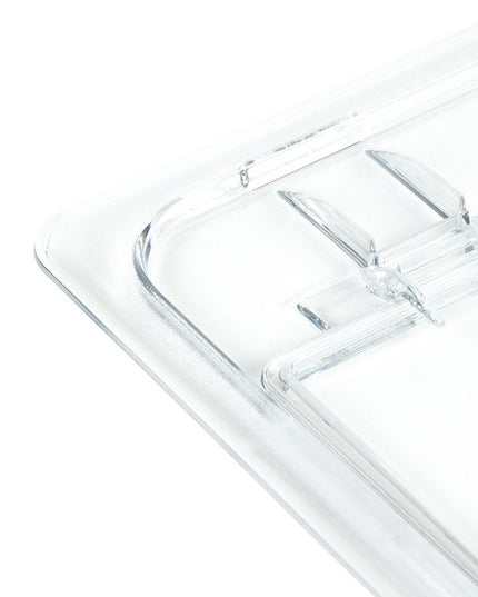 Cambro 20CWLN135 FlipLid Nắp Khay Thực Phẩm - Kích Thước 1/2, Có Rãnh, Bản Lề, Trong Suốt