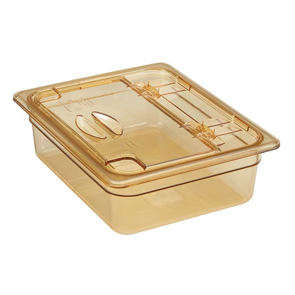 Nắp Khay Thực Phẩm Nóng Cambro 20HPLN150 FlipLid - Kích Thước 1/2, Có Rãnh, Bản Lề, Màu Hổ Phách