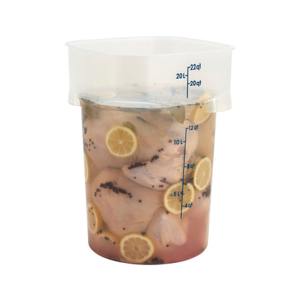 Cambro 22RFSPROPP190 Hộp Đựng Thực Phẩm Tròn CamRound® FreshPro 20.8 lít - Nhựa Polypropylene, Trong Mờ