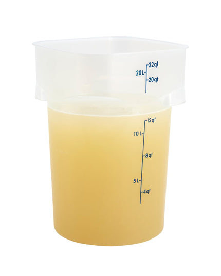 Cambro 22RFSPROPP190 Hộp Đựng Thực Phẩm Tròn CamRound® FreshPro 20.8 lít - Nhựa Polypropylene, Trong Mờ