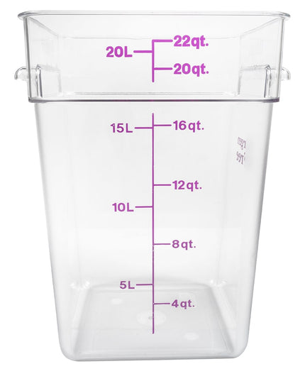 Cambro 22SFSCW441 Hộp Đựng Thực Phẩm Vuông 20.8 lít - CamSquare®, Không Gây Dị Ứng, Polycarbonate, Trong Suốt