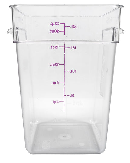 Cambro 22SFSCW441 Hộp Đựng Thực Phẩm Vuông 20.8 lít - CamSquare®, Không Gây Dị Ứng, Polycarbonate, Trong Suốt