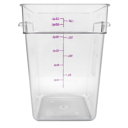 Cambro 22SFSCW441 Hộp Đựng Thực Phẩm Vuông 20.8 lít - CamSquare®, Không Gây Dị Ứng, Polycarbonate, Trong Suốt