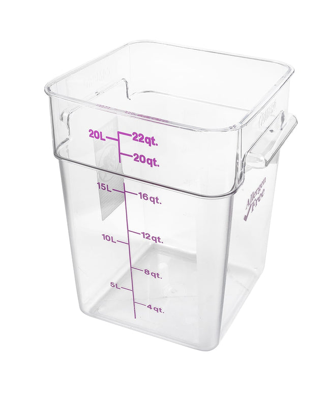Cambro 22SFSCW441 Hộp Đựng Thực Phẩm Vuông 20.8 lít - CamSquare®, Không Gây Dị Ứng, Polycarbonate, Trong Suốt