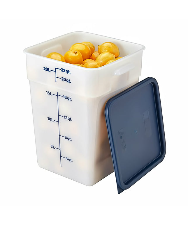 Hộp Đựng Thực Phẩm Vuông Cambro 22SFSP148 20.8 lít - CamSquare®, Polyethylene, Trắng Tự Nhiên