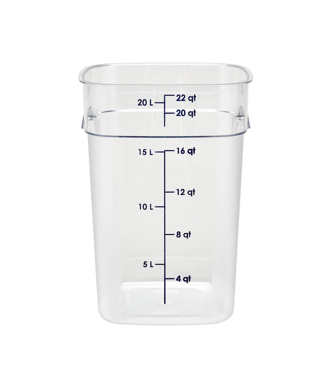 Hộp Đựng Thực Phẩm Vuông FreshPro Cambro 22SFSPROCW135 20.8 lít - CamSquare®, Polycarbonate, Vạch Chia Xanh