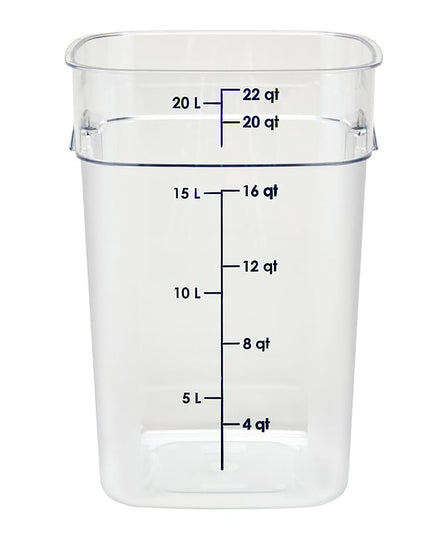 Hộp Đựng Thực Phẩm Vuông FreshPro Cambro 22SFSPROCW135 20.8 lít - CamSquare®, Polycarbonate, Vạch Chia Xanh