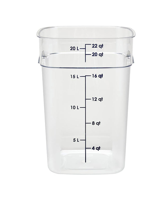 Hộp Đựng Thực Phẩm Vuông FreshPro Cambro 22SFSPROCW135 20.8 lít - CamSquare®, Polycarbonate, Vạch Chia Xanh