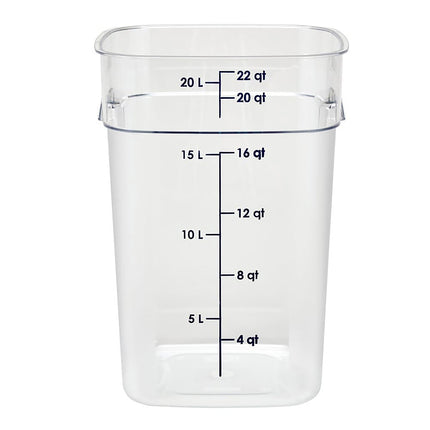 Hộp Đựng Thực Phẩm Vuông FreshPro Cambro 22SFSPROCW135 20.8 lít - CamSquare®, Polycarbonate, Vạch Chia Xanh
