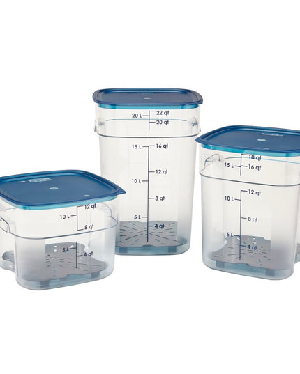 Hộp Đựng Thực Phẩm Vuông FreshPro Cambro 22SFSPROCW135 20.8 lít - CamSquare®, Polycarbonate, Vạch Chia Xanh