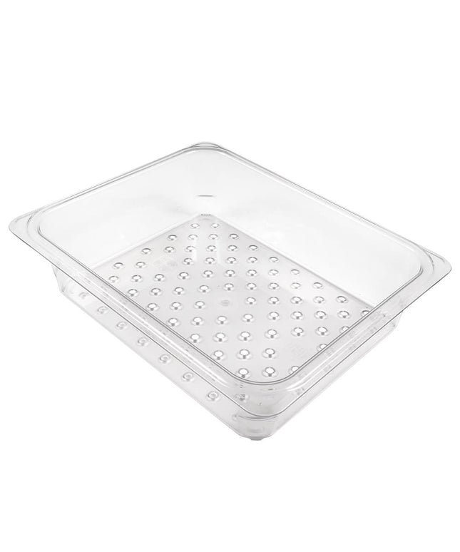 Cambro 23CLRCW135 Camwear Rổ Lọc - Kích Thước Nửa, Sâu 7.6 cm, Trong Suốt