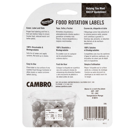 Nhãn Bảo Quản Thực Phẩm Cambro 23SL StoreSafe® Chữ Nhật 5.1 x 7.6 cm Trắng