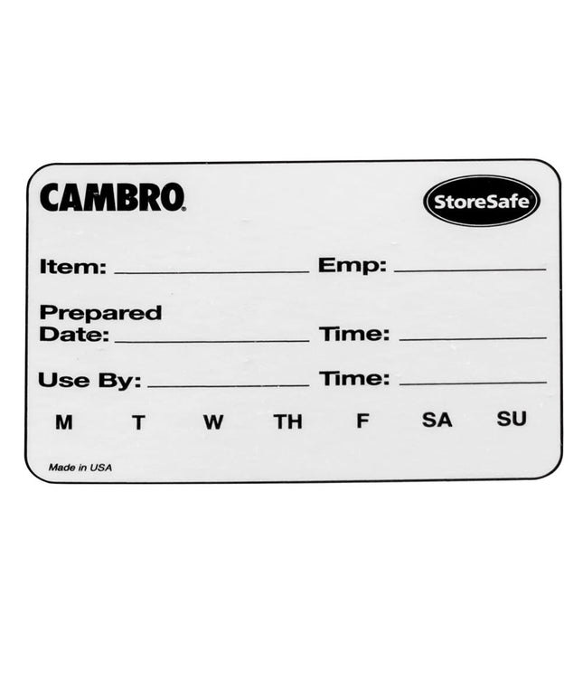 Nhãn Quay Vòng Thực Phẩm Cambro 23SLB250 StoreSafe® 5.1 x 7.6 cm Màu Trắng