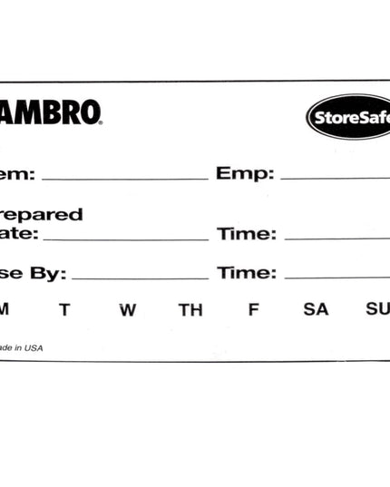 Nhãn Quay Vòng Thực Phẩm Cambro 23SLB6250 StoreSafe® 5.1 x 7.6 cm Màu Trắng