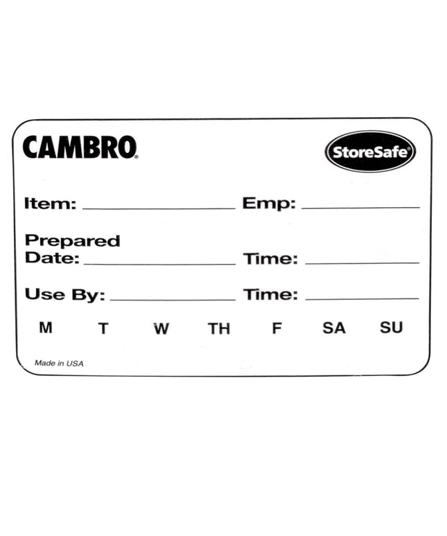 Nhãn Quay Vòng Thực Phẩm Cambro 23SLB6250 StoreSafe® 5.1 x 7.6 cm Màu Trắng