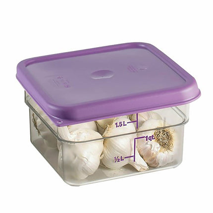 Hộp Đựng Thực Phẩm Vuông Cambro 2SFSCW441 1.9 lít - CamSquare®, Không Gây Dị Ứng, Polycarbonate, Trong Suốt