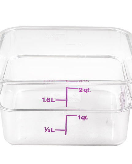 Hộp Đựng Thực Phẩm Vuông Cambro 2SFSCW441 1.9 lít - CamSquare®, Không Gây Dị Ứng, Polycarbonate, Trong Suốt
