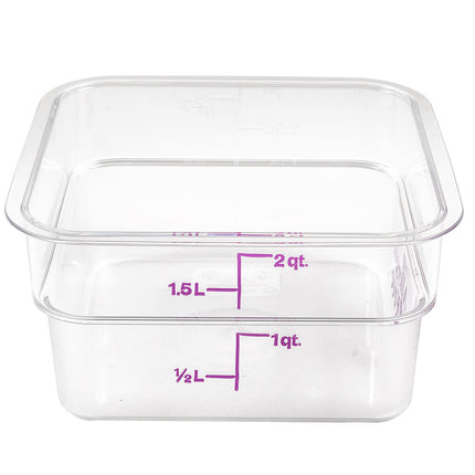 Hộp Đựng Thực Phẩm Vuông Cambro 2SFSCW441 1.9 lít - CamSquare®, Không Gây Dị Ứng, Polycarbonate, Trong Suốt