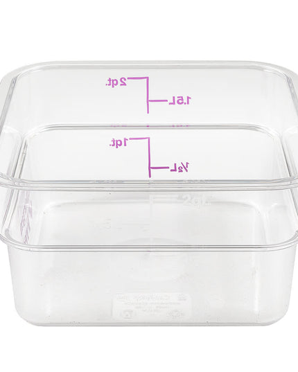 Hộp Đựng Thực Phẩm Vuông Cambro 2SFSCW441 1.9 lít - CamSquare®, Không Gây Dị Ứng, Polycarbonate, Trong Suốt