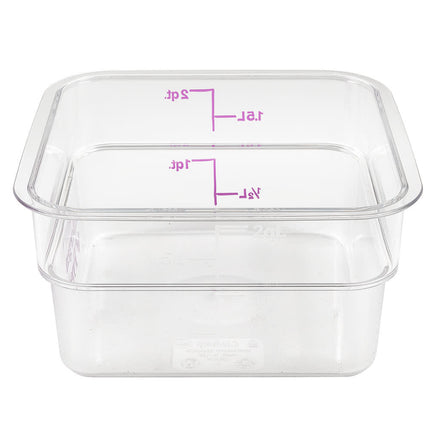 Hộp Đựng Thực Phẩm Vuông Cambro 2SFSCW441 1.9 lít - CamSquare®, Không Gây Dị Ứng, Polycarbonate, Trong Suốt