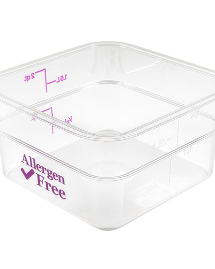 Hộp Đựng Thực Phẩm Vuông Cambro 2SFSCW441 1.9 lít - CamSquare®, Không Gây Dị Ứng, Polycarbonate, Trong Suốt