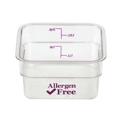 Hộp Đựng Thực Phẩm Vuông Cambro 2SFSCW441 1.9 lít - CamSquare®, Không Gây Dị Ứng, Polycarbonate, Trong Suốt