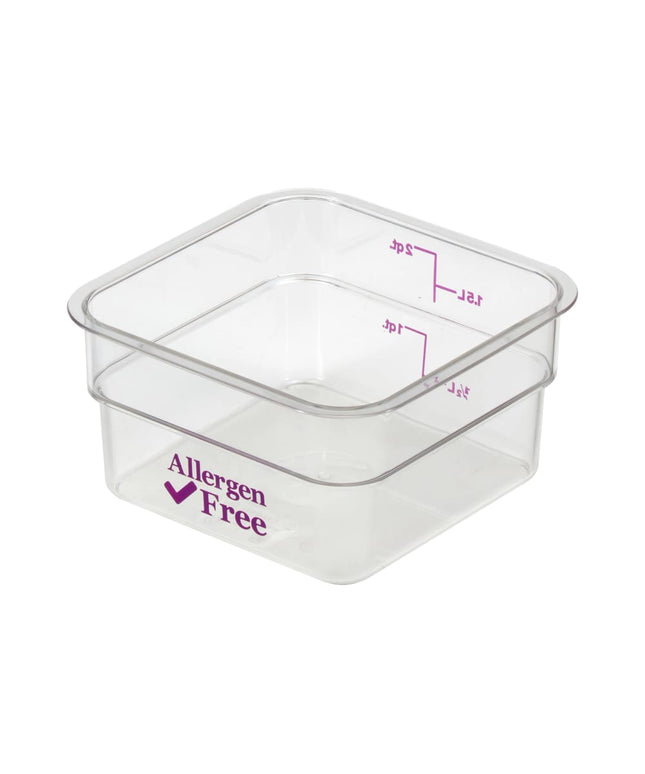 Hộp Đựng Thực Phẩm Vuông Cambro 2SFSCW441 1.9 lít - CamSquare®, Không Gây Dị Ứng, Polycarbonate, Trong Suốt