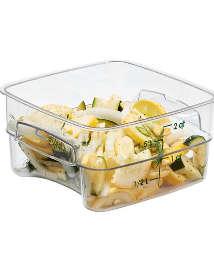 Hộp Đựng Thực Phẩm Vuông FreshPro Cambro 2SFSPROCW135 1.9 lít - CamSquare®, Polycarbonate, Vạch Chia Xanh