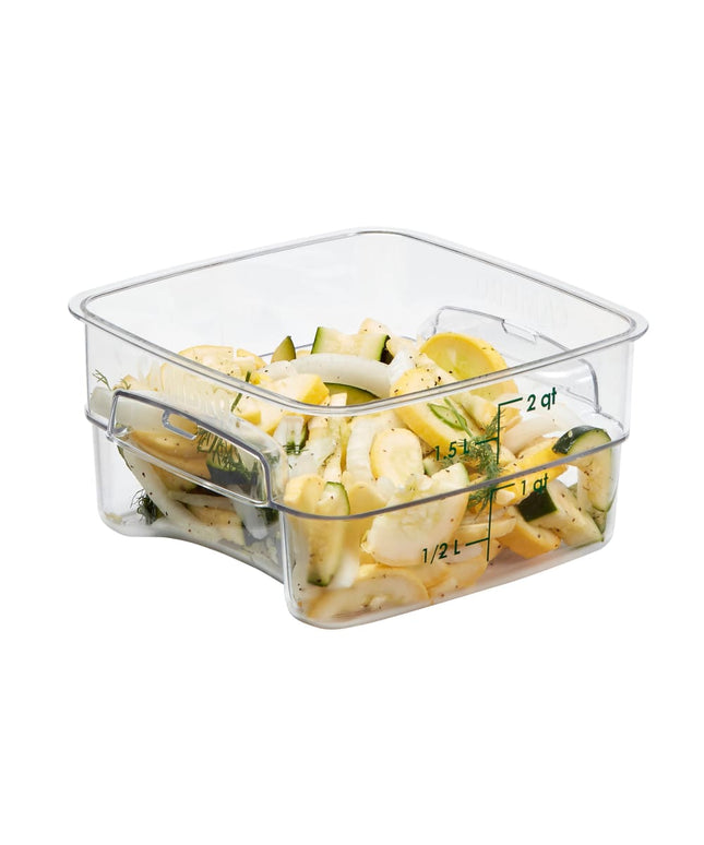 Hộp Đựng Thực Phẩm Vuông FreshPro Cambro 2SFSPROCW135 1.9 lít - CamSquare®, Polycarbonate, Vạch Chia Xanh