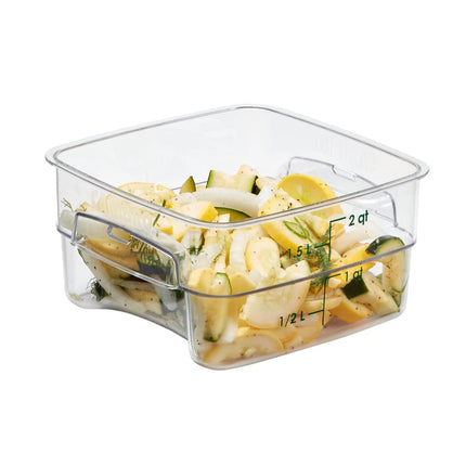 Hộp Đựng Thực Phẩm Vuông FreshPro Cambro 2SFSPROCW135 1.9 lít - CamSquare®, Polycarbonate, Vạch Chia Xanh