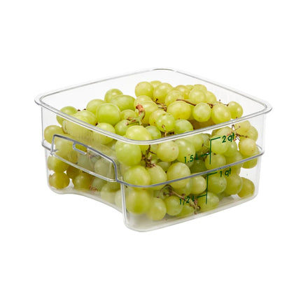 Hộp Đựng Thực Phẩm Vuông FreshPro Cambro 2SFSPROCW135 1.9 lít - CamSquare®, Polycarbonate, Vạch Chia Xanh