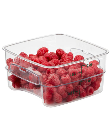 Hộp Đựng Thực Phẩm Vuông FreshPro Cambro 2SFSPROCW135 1.9 lít - CamSquare®, Polycarbonate, Vạch Chia Xanh