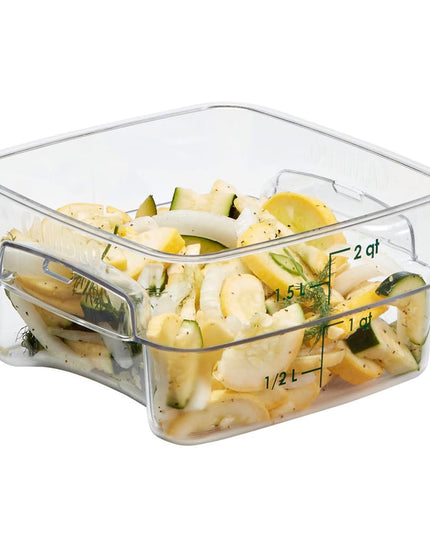 Hộp Đựng Thực Phẩm Vuông FreshPro Cambro 2SFSPROCW135 1.9 lít - CamSquare®, Polycarbonate, Vạch Chia Xanh