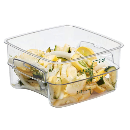 Hộp Đựng Thực Phẩm Vuông FreshPro Cambro 2SFSPROCW135 1.9 lít - CamSquare®, Polycarbonate, Vạch Chia Xanh