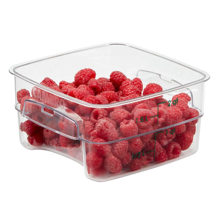 Hộp Đựng Thực Phẩm Vuông FreshPro Cambro 2SFSPROCW135 1.9 lít - CamSquare®, Polycarbonate, Vạch Chia Xanh