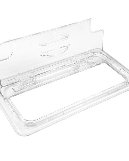 Cambro 30CWLN135 FlipLid Nắp Khay Thực Phẩm - Cỡ 1/3, Có Rãnh, Bản Lề, Trong Suốt