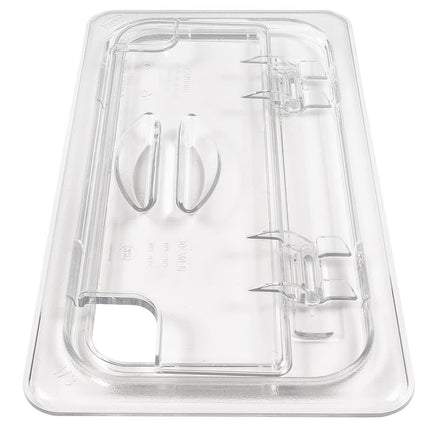 Cambro 30CWLN135 FlipLid Nắp Khay Thực Phẩm - Cỡ 1/3, Có Rãnh, Bản Lề, Trong Suốt