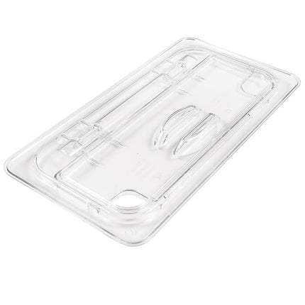 Cambro 30CWLN135 FlipLid Nắp Khay Thực Phẩm - Cỡ 1/3, Có Rãnh, Bản Lề, Trong Suốt