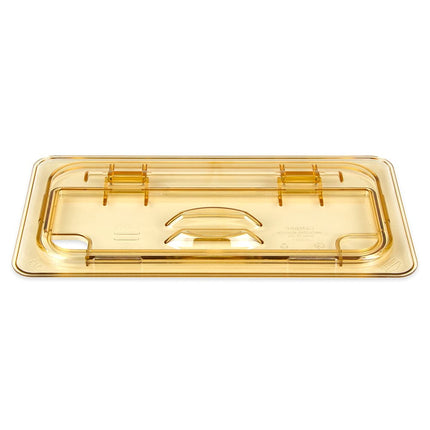 Cambro 30HPLN150 Nắp FlipLid Khay Thức Ăn Nóng - Cỡ 1/3, Khía Cạnh, Bản Lề, Màu Hổ Phách