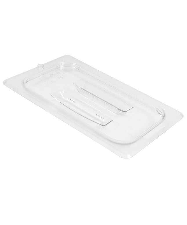 Cambro 40CWCH135 Camwear Nắp Khay Đựng Thức Ăn - Cỡ 1/4, Phẳng Có Tay Cầm, Trong Suốt